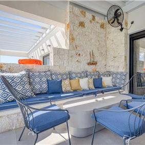 5 bedroom luxury seaside villa with indoor & outdoor pool, near Acharavi, sleeps 10